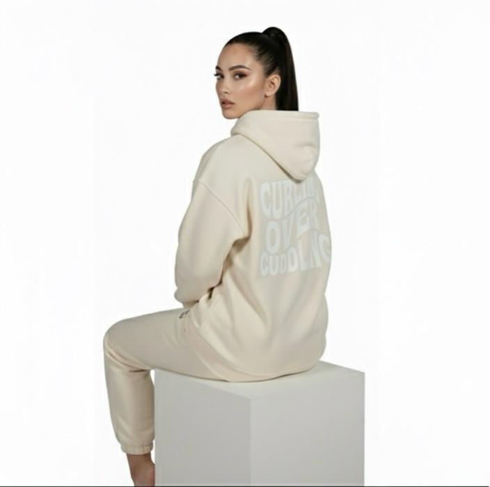 PRYME "Curling Over Cuddling” Oversized Hoodie for women